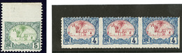 ** Variétés De Piquages. Nos 39 Bdf (dentelé 3 Côtés), 40 Bande De Trois Non Dentelée Vertical. - TB - Otros & Sin Clasificación