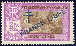 * France-Libre. Surcharge Bleue. No 165a. - TB - Autres & Non Classés