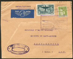 Lettre. Poste Aérienne. Service Aérien Sénégal-Congo/1er Voyage Mai 1937". Grand Cachet Rectangulaire Sur Enveloppe Afft - Autres & Non Classés