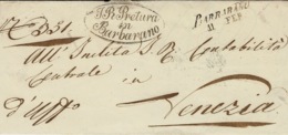 1842 - LOMBARDO-VENETIE - Lettre De BARBARANO / 11 FEB   ( Voll. 2 ) Noir Pour Venezia - ...-1850 Voorfilatelie