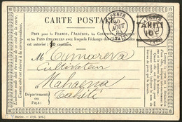 Lettre. Manque De Timbres. No 5a, Sur Carte Précurseur De Papeete 20 Août 1884, Superbe. - RR - Autres & Non Classés