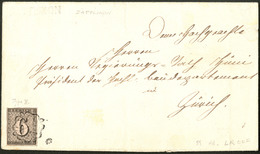 Lettre. Zürich. Lignes Rouges Verticales. No 10a, Obl Rosette Sur Lettre Avec Griffe "Dattlikon". - TB. - R - Otros & Sin Clasificación