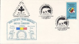 NORTH POLE, ROMANIAN ARCTIC EXPEDITION, BYLOT ISLAND, T. NEGOITA AND C. RUSU, SPECIAL COVER, 1992, ROMANIA - Expediciones árticas