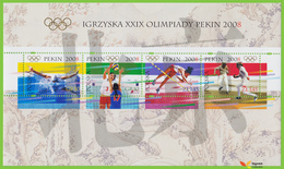 Voyo POLAND OLYMPIC GAMES BEIJING  2008 Mi # BL 179 ** MINT - Fogli Completi