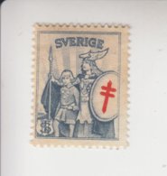 Zwxeden Kerstvignet Cat. AFA Julemaerker Norden Sverige Hjärt-Lungfonden Jaar 1912 Type II SVERIGE Letters Dik - Full Years