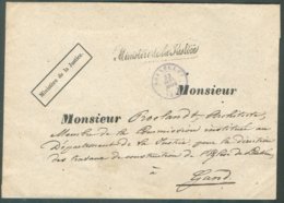 Enveloppe En Franchise De BRUXELLES 22 Janv. 1856 + Griffe Ministère De La Justice Vers Gand. - TTB - 14555 - Zonder Portkosten