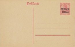 DEUTSCHE MILITÄRVERWALTUNG IN RUMÄNIEN Germania Ungebrauchte 10 Pf Kab.-GA-Postkarte Mit Aufdruck „M.V.i.R. / 10 Bani“ - Lettres & Documents