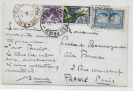 1934 - BRESIL - CARTE Du CONGRES AERONAUTIQUE Se SAO PAULO Avec TIMBRE DU CONGRES ! CACHET SPECIAL AIR FRANCE => PARIS - Cartas & Documentos