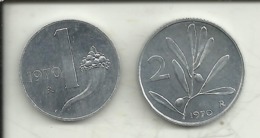 C21/22- Una + Due Lire 1970 FDC - 1 Lira