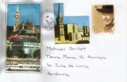 Hungarian Actor Miklós Gábor, Sur Lettre Budapest, Adressée Andorra, Avec Timbre à Date Arrivée - Covers & Documents