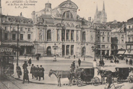 ANGERS. - Le Théâtre Et La Place Du Ralliement. Belle Carte - Angers