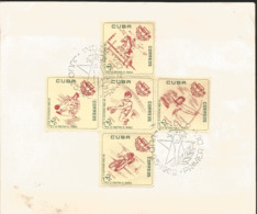 V) 1962 CARIBBEAN, SPORTS INSTITUTE, INDER, EMBLEM AND ATHLETES, BLACK CANCELLATION, WITH SLOGAN CANCELLATION, FDC - Storia Postale