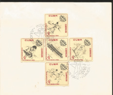 V) 1962 CARIBBEAN, SPORTS INSTITUTE, INDER, EMBLEM AND ATHLETES, BLACK CANCELLATION, WITH SLOGAN CANCELLATION, FDC - Storia Postale