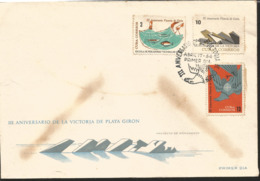 V) 1964 CARIBBEAN, BAY OF PIGS INVASION, 3RD ANNIVIVERSARY, WITH SLOGAN CANCELATION, BLACK CANCELLATION, FDC - Brieven En Documenten