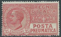 1927-28 REGNO POSTA PNEUMATICA EFFIGIE 35 CENT MNH ** - UR42-6 - Pneumatische Post