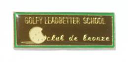 Pin's GOLFY LEADBETTER SCHOOL - Club De Bronze - Balle De Golf - I624 - Golf