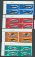 British Antarctic Territory 1977 Whale Conservation Set Of 4 In Top Left Marginal Blocks Of 4 MNH - Other & Unclassified