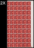GREAT BRITAIN 1967/71 Machines ½d COMPLETE SHEET:240 Stamps (3ND) BULK:2x - Fogli Completi