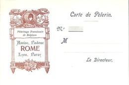 Carte De Pèlerin - Pèlerinage Franciscain De Belgique Assise Padoue Rome Lyon - Other & Unclassified