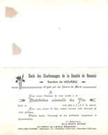 Ecole Des Charbonnages De La Société De Ressaix (Houssu) Distribution Des Prix 1910 - Otros & Sin Clasificación