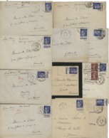 N°365b, (x11) PAIX 65 Ct Outremer Avec BANDELETTES PUBLICITAIRES DE CARNET Sur 11 Env. Entre 1937 Et 1939. - Lettres & Documents
