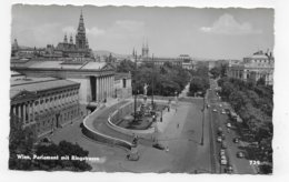 (RECTO / VERSO) WIEN EN 1958 - PARLAMENT MIT RINGSTASSE - N° 739 - BEAU CACHET ET TIMBRE - FORMAT CPA VOYAGEE - Ringstrasse