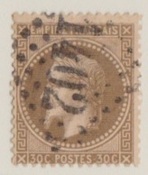 FRANCE 1867: Napoléon III Lauré, 30c. Brun (Y&T 30) Oblitéré GC1402, Variété 'Fond Ligné' - Zonder Classificatie