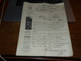 Document Commercial  Alph. Rozmarynowski La Thermine 1900 Bruxelles - 1900 – 1949