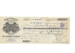 LETTRE DE CHANGE -FELIX POTIN -PRODUITS ALIMENTAIRES PARIS -  1909 - Bills Of Exchange