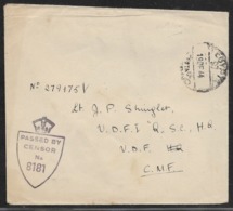 1944 19.Dec - GB-EGYPT  Censored Envelope Cds EGYPT POSTAGE PREPAID. Middle East Forces - Postmark Collection