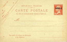 PASTEUR Surcharges "ANNULE" Sur La Carte Avec Sa REPONSE PAYEE 30 Ct Rouge Neuves, Date 324 (n° D3). TB - Cartes Postales Types Et TSC (avant 1995)