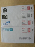 Postréponse Prio 20g, 4 Enveloppes Nouvelle  Marianne L'engagée, 1 Eco Et 3 Prio,TB. - PAP: Antwoord