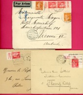 N°283, (x58) PAIX 50 Ct Rouge Avec BANDELETTES PUBLICITAIRES DE CARNET Sur 57 Env. Entre 1932 Et 1937. - Cartas & Documentos