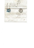 LETTRE AFFRANCHIE N° 14 TYPE II - OBLITERATION CERCLE DE POINTS -CAD PARIS 1862 - 1853-1860 Napoléon III.