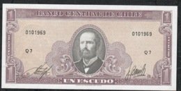CHILE P136 1 ESCUDO (1964)  #Q7     UNC. - Chile