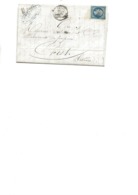 LETTRE AFFRANCHIE N° 14 TYPE II - OBLITERATION CERCLE DE POINTS -CAD PARIS 1862 - 1853-1860 Napoleon III