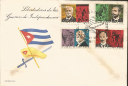 V) 1964 CARIBBEAN, HEROES OF THE 1895 WAR OF INDEPENDENCE, WITH SLOGAN CANCELATION IN BLACK, FDC - Briefe U. Dokumente