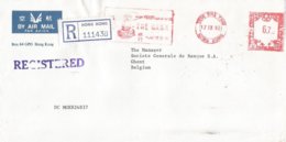 Hong Kong 1982 Tsim Sha Tsui Meter Universal “Automax” U552 Bank Slogan Registered Cover - Lettres & Documents