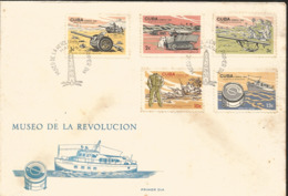 V) 1965 CARIBBEAN, REVOLUTION MUSEUM OPENING, ANTI-TANK GUNS, UNIFORM, COMPASS, YACHT GRANMA, WITH SLOGAN CANCELATION IN - Lettres & Documents