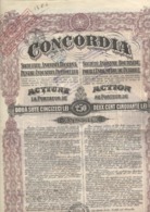 LOT DE 9 ACTIONS CONCORDIA - SOCIETE ANONYME ROUMAINE POUR L'INDUSTRIE DU PETROLE. 1923 - Petróleo