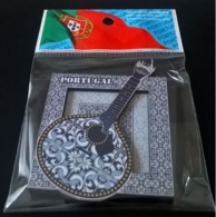 Portugal Magnet Cadre Motif Azulejos Traditionnels Carreaux Céramiques Guitare Portugaise - Magnets