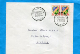 -MARCOPHILIE-ALGERIE+lettre Voyagée -oblit FDC 1959  Armoirie D'Alger- FDC >   Paire Timbre N°1132 Alger - Maximum Cards