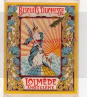 16- ANGOULEME- PUBLICITE SUR CARTON BISCUITS DUCHESSE LOLMEDE - Reclame