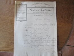 LE QUESNOY NORD LESNES-DUTRIEUX IMPRIMERIE & LIBRAIRIE  GRAND'PLACE COURRIER DU 24 AVRIL 1912 - 1900 – 1949
