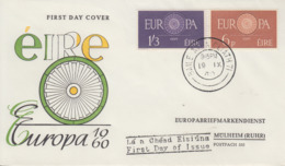 Enveloppe  FDC  1er  Jour  IRLANDE   Paire   EUROPA  1960 - 1960