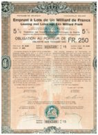 Titre Ancien - Royaume De Belgique - Emprunt à Lots De 1 Milliard De Francs- Dommages De Guerre 1922 5% - Titre Original - A - C