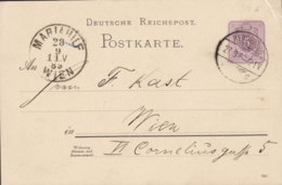 Deutsche Reichspost Postal Stationery Ganzsache Entier (789) 5 Pf. Ziffer RENDSBURG 1889 MARIAHILF Wien Austria (Arr.) - Enteros Postales
