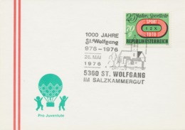 ÖSTERREICH 1976 5360 ST. WOLFGANG IM SALZKAMMERGUT 1000 Jahre St. Wolfgang 976-1976 - Maschinenstempel (EMA)