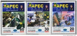 Brunei 2000 S#559-561 APEC MNH Satellite Bird Chicken Flower Computer Bridge - Brunei (1984-...)