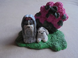 Statuette De Chien - Lhassa Apso Et Son Chiot - Dieren